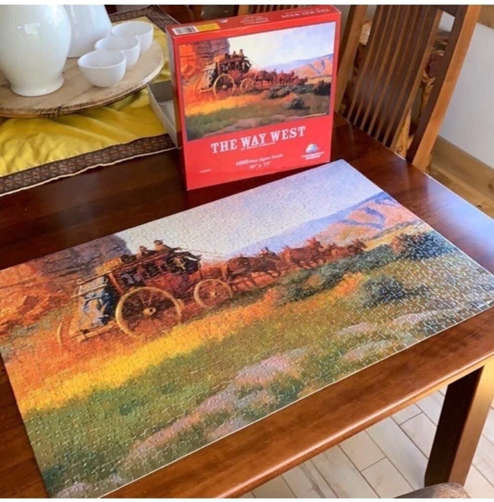 The Way West horse drawn coach 1000 piece jigsaw puzzle